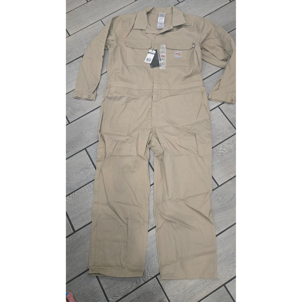 Carhartt FR Flame Resistant Coveralls Khaki Tan 101017-250 Size 46 Regular NEW